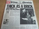 JETHRO TULL   THICK AS A BRICK ** 1972 UK 1st CHRYSALIS LP NEWSPAPER SLV.