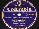 german 2x78rpm COLUMBIA DWX 5025/26 JOSEPH SZIGETI BACH SONATA FOR SOLO VIOLIN