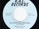 Modern Soul 45 - D. Watson - Say What's On Your Mind - R.A.C. - mp3 - rare