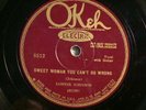 OKEH 8512- LONNIE JOHNSON -ST.LOUIS CYCLONE /SWEET WOMAN YOU CAN'T GOT WRONG