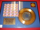 elvis presley 24 kt gold plated record framed,return to sender