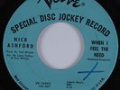 Northern Soul 45 NICK ASHFORD When I Feel The Need VERVE HEAR NM