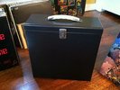 Vintage 1950's Charcoal Grey Metal Record LP Case Carrier Vinyl Steel Holder