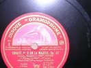 CORTOT - THIBAUD Beethoven kreutzer sonate op 47 GRAMMOPHONE 4-78 RPM EX FRANCE