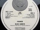 BLACK SABBATH: Paranoid *UK VERTIGO LARGE SWIRL 1st PRESS LP + INNER; 1Y1/2Y1