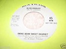 ELVIS PRESLEY RARE WHITE LABEL 45(RCA 0652 PROMO)SWING DOWN SWEET CHARIOT