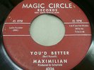 RARE MAXIMILIAN 45 ROCKABILLY NORTHERN SOUL DOO WOP - POPCORN TEEN HEAR