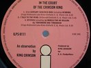 King Crimson: In the court of the Crimson king ORIG. UK PINK  ISLAND MINT-/EX++