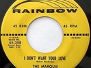 THE MARQUIS   I Don't Want Your Love / Popcorn Willie   DOO-WOP   Rainbow #358