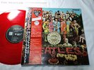 BEATLES SGT.PEPPERS JAPAN 20th ANNIVERSARY UK CUTTING MONO RED VINYL w/WIDE OBI