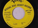 ARTHUR STERLING: Ain't That Right / Darin's Mambo 45 (dj, w/ Pucho) rare Latin