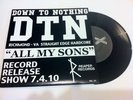 DOWN TO NOTHING RECORD RELEASE ALL MY SONS reaper SXE NYHC KOTF TUI
