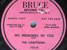 the HARPTONES My Memories of You DOO-WOP R&B PROMO Vinyl 78 Bruce recs 102 C1143