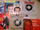 BOX OF RECORDS FROM 50'S AND 60'S ELVIS, NELSON,DOMINO,ANKA,PICTURE SLEEVES