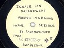 89.  Ignace Jan Paderewski - Prelude in G# Minor (Rachmaninoff) - unpublished