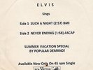 Elvis Presley DJ Prevue Special Sleeve RCA 47-8400 1964 sleeve only