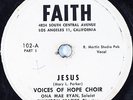 Hear Black Gospel 78 rpm VOICES OF HOPE Jesus FAITH 102