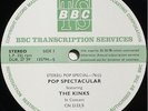 THE KINKS 1974 Live Concert BBC TRANSCRIPTION Disc AUTHENTIC ORIGINAL Near Mint-