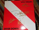 Van Halen Diver Down Signed All 4 Original Members Awesome  Rare Autographed