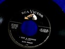 ELVIS PRESLEY I GOT A WOMAN RARE WITH LINES I'M COUNTING ON YOU RCA  POP 45