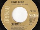 DAVID BOWIE -Heroes / V-2 Schneider- 1977 CANADIAN RCA 45  CANADA  NEAR MINT