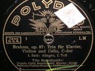 TRIO SANTOLIQUIDO PLAYS BRAHMS TRIO OP. 87 POLYDOR 4 X 78 RPM 1941 EX+