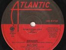 AC/DC -Danger / Back In Business- 1985 CANADIAN Atlantic PROMO 45  CANADA 