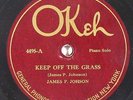 Jazz 78 JAMES P. JOHNSON Keep Off The Grass / Carolina Shout on Okeh