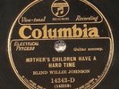 Blind Willie Johnson, Columbia 14343, V+