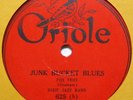 ROY COLLINS DANCE ORCH / DIXIE JAZZ BAND Junk Bucket Blues 78 rpm Oriole 625 V+