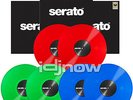 Serato Scratch Live Green Red & Blue 12-inch DJ Turntable Control Vinyl Package