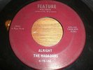 Rare WI 45 record Garage Doo Wop The Madadors Matadors FEATURE ALRIGHT 105 L K