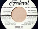 Mel Williams DOO WOP 45 Soldier Boy / Lonely Boy FEDERAL WHITE Label PROMO #BB72