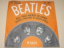 BEATLES - ALL YOU NEED IS LOVE - 45 RARE 1967 NORWAY PS  R 5620 LISTEN