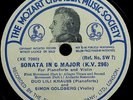 LILI KRAUS + SIMON GOLDBERG   Mozart Sonatas   MOZART CHAMBER MUSIC SOC.  7 REC.