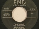 LEWIS LYMON +TEENCHORDS “Too Young” doo wop R&B 45 on END orig nm HEAR