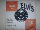 ELVIS Are You Lonesome /  I Gotta Know  *ORIGINAL NEW ZEALAND UNIQUE COVER*