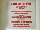 GINETTE NEVEU PLAYING BRAHMS VIOLIN'S CONCERTO STIL LP First French MONO