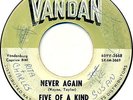 FIVE OF A KIND - NEVER AGAIN / I DON'T WANT TO 45 '65 Texas garage HEAR Vandan
