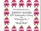 Johnny Mathis Columbia '77 45/PS Christmas Is/Sleigh Ride Christmas Seals