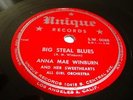 JUMP BLUES/ R&B-  ANNA MAE WINBURN- UNIQUE 78 RPM- BIG STEAL BLUES/ FOOL BLUES