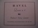 Maurice RAVEL QUARTET IN F  BUDAPEST STRING Quartet Violin Cello 78