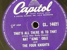 78rpm NAT KING COLE thats all there is to that  / love me as though no tomorrow