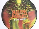 NUCLEAR ASSAULT - Survive PIC-LP 1988 , FLAG 21  NM vio-lence gammacide evildead