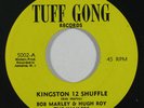 Reggae 45 BOB MARLEY & HUGH ROY Kingston 12 Shuffle/Ammunition on Tuff Gong VG++