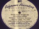 RARE ACETATE ON ALUM - FRANK LLOYD WRIGHT & ELIZABETH GORDEN RADIO TRANSCRIPTION