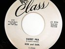 HEAR Bob & Earl 45 Sweet Pea/Chains of Love Class 232 R&B Rocker NM doo wop