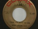 NORTHERN SOUL POPCORN + DOOWOP --BOBBY ADAMS--TWO SIDER --HEAR BOTH- 1961 COLPIX