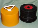 DISK-GO-CASE AND 66- 45 RPM RECORDS MANY ARTISTS