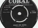 JACKIE WILSON - HIGHER AND HIGHER/I'M THE ONE TO DO IT,  UK, Coral, Q 72493 '67